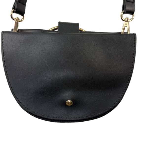 Melie Bianco Felix Ring Black Vegan Leather Crossbody - Picture 5 of 12